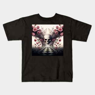 I See You Skull & Pink Roses Kids T-Shirt